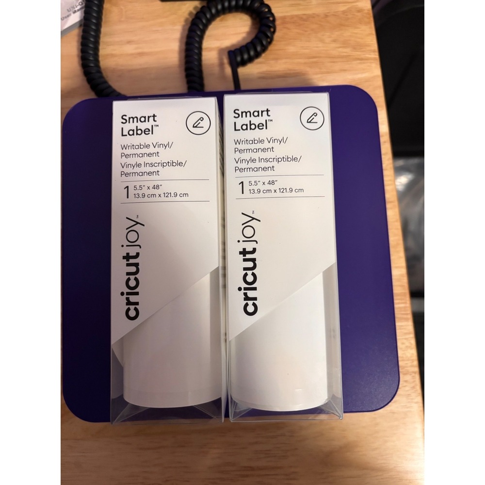 Cricut Joy Smart Label Permanent Writable Vinyl Lot of 2 White 5.5" x 48"